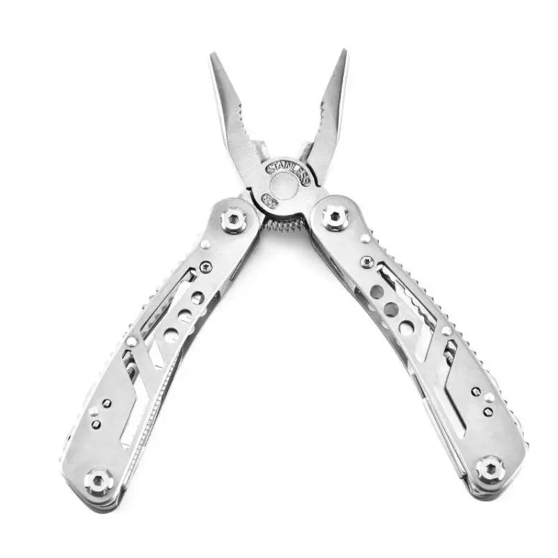 11in 1 Combination Foldable Multifunctional Pliers Portable Emergency Survival Camping Tool with 12 Screwdriver Head Mini Knife