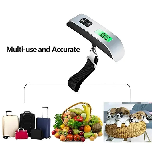 50kg Digital Luggage Scale Portable Hanging Travel Bag Weighing Scale with LCD Display