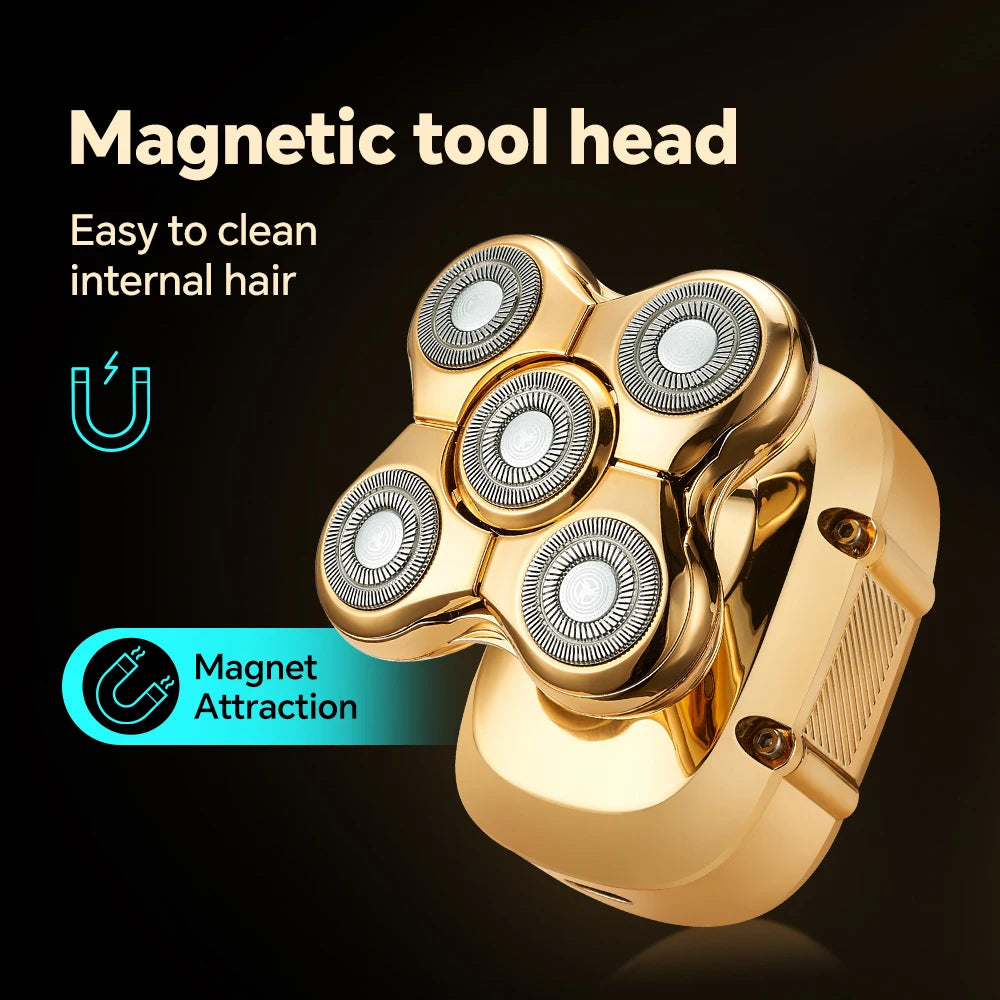 USB charging, five speed electric bald shaver, men's multifunctional trimmer