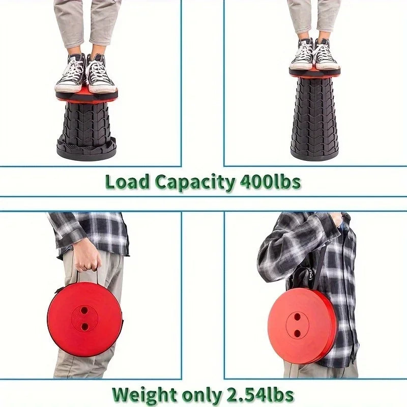 2026New Portable Telescopic Folding Stool Adjustable Height Lightweight for Hiking Camping Outdoor Travel Fishing