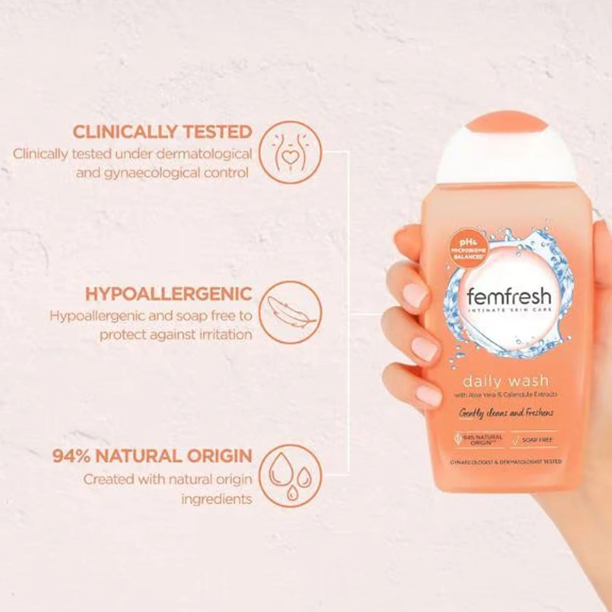Femfresh Intimate Wash with Lightweight Non-Sticky Formula & Gentle Cleansing Lotion