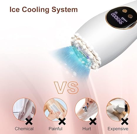 IPL Hair Removal Device with Ice Cooling | Portable At-Home IPL Epilator for Face & Body