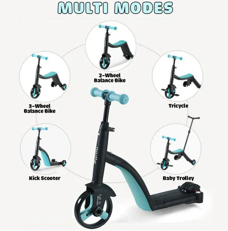 Multifunctional Baby Tricycle, Children's Balance Scooter, Pedal Ride-On Toy