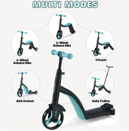 Multifunctional Baby Tricycle, Children's Balance Scooter, Pedal Ride-On Toy