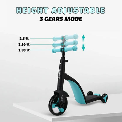 Multifunctional Baby Tricycle, Children's Balance Scooter, Pedal Ride-On Toy