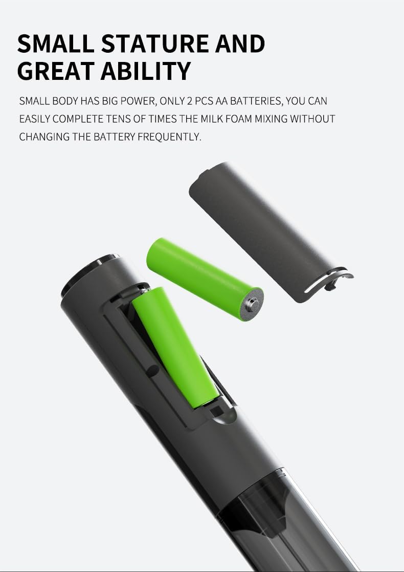 Handheld Electric Milk Frother with Hygiene Cover – Mini Drink Mixer for Coffee, Latte, Cappuccino & Matcha
