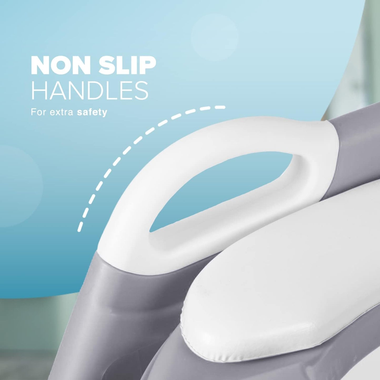Kids Toilet Training Potty Ladder Seat with Steps, Handle, Soft Cushion, Non-Slip Base & Splash Guard