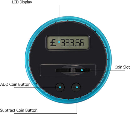 Digital Coin Counting Money Bank Jar with LCD Display – Automatic UK Coin Counter Piggy Bank for Kids and Adults