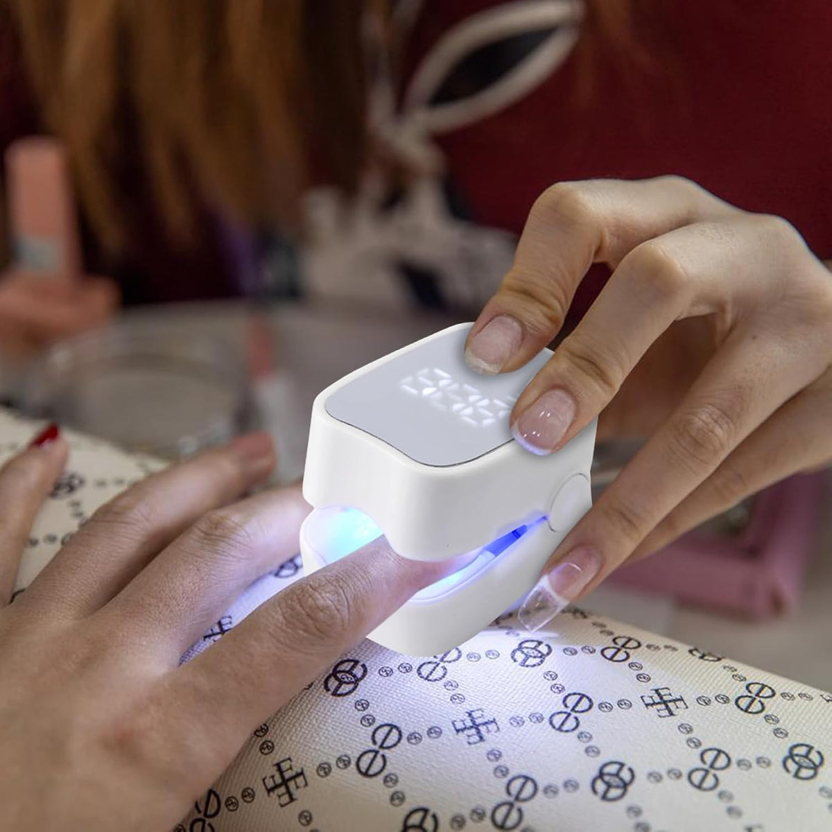 Rechargeable LED Nail Care Device with Digital Display – Portable Nail Dryer