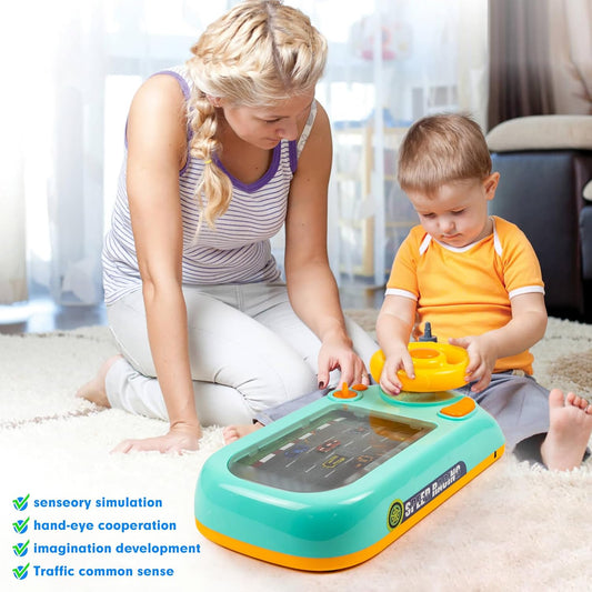 Musical Steering Wheel Toy, Interactive Driving Racing Game, Pretend Play Toy