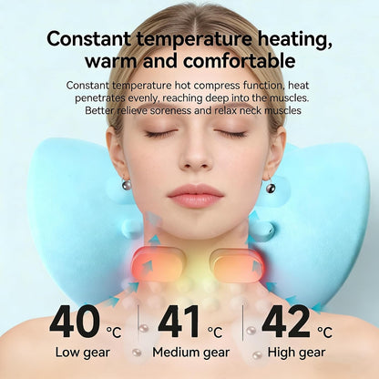 3-in-1 Heated Neck Massager with EMS Pulse, Vibration & Remote Control for Muscle Relaxation