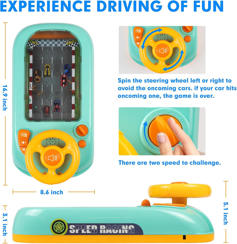 Musical Steering Wheel Toy for Kids | Interactive Driving Racing Game with Sound, Pretend Play Educational Toy for Boys & Girls Ages 3+