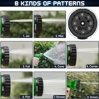 Expandable Garden Hose with 7-Mode Spray Gun – Flexible Retractable Water Hose 25ft 50ft 100ft