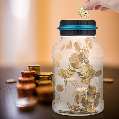 Digital Coin Counting Money Bank Jar with LCD Display – Automatic UK Coin Counter Piggy Bank for Kids and Adults