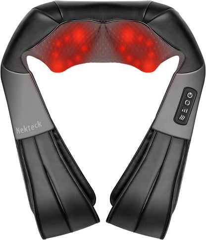 Shiatsu Neck and Back Massager with Soothing Heat, 3D Kneading Massage Pillow for Shoulders, Legs & Body