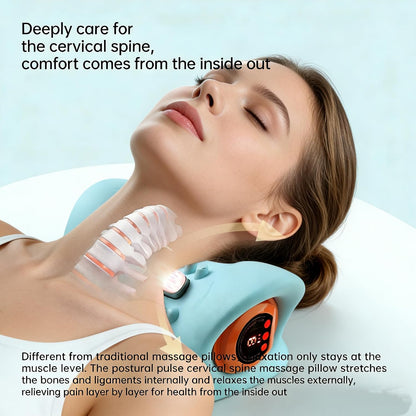 3-in-1 Heated Neck Massager with EMS Pulse, Vibration & Remote Control for Muscle Relaxation