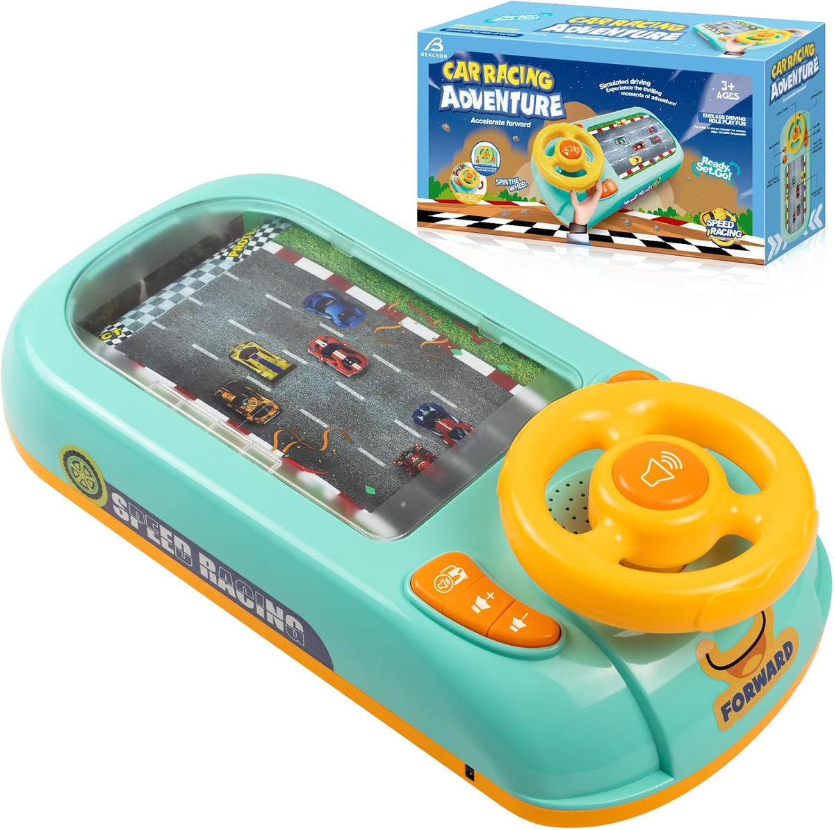 Musical Steering Wheel Toy, Interactive Driving Racing Game, Pretend Play Toy