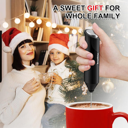 Handheld Electric Milk Frother – Stainless Steel Whisk Coffee Foam Maker for Latte, Cappuccino, Matcha & Hot Chocolate