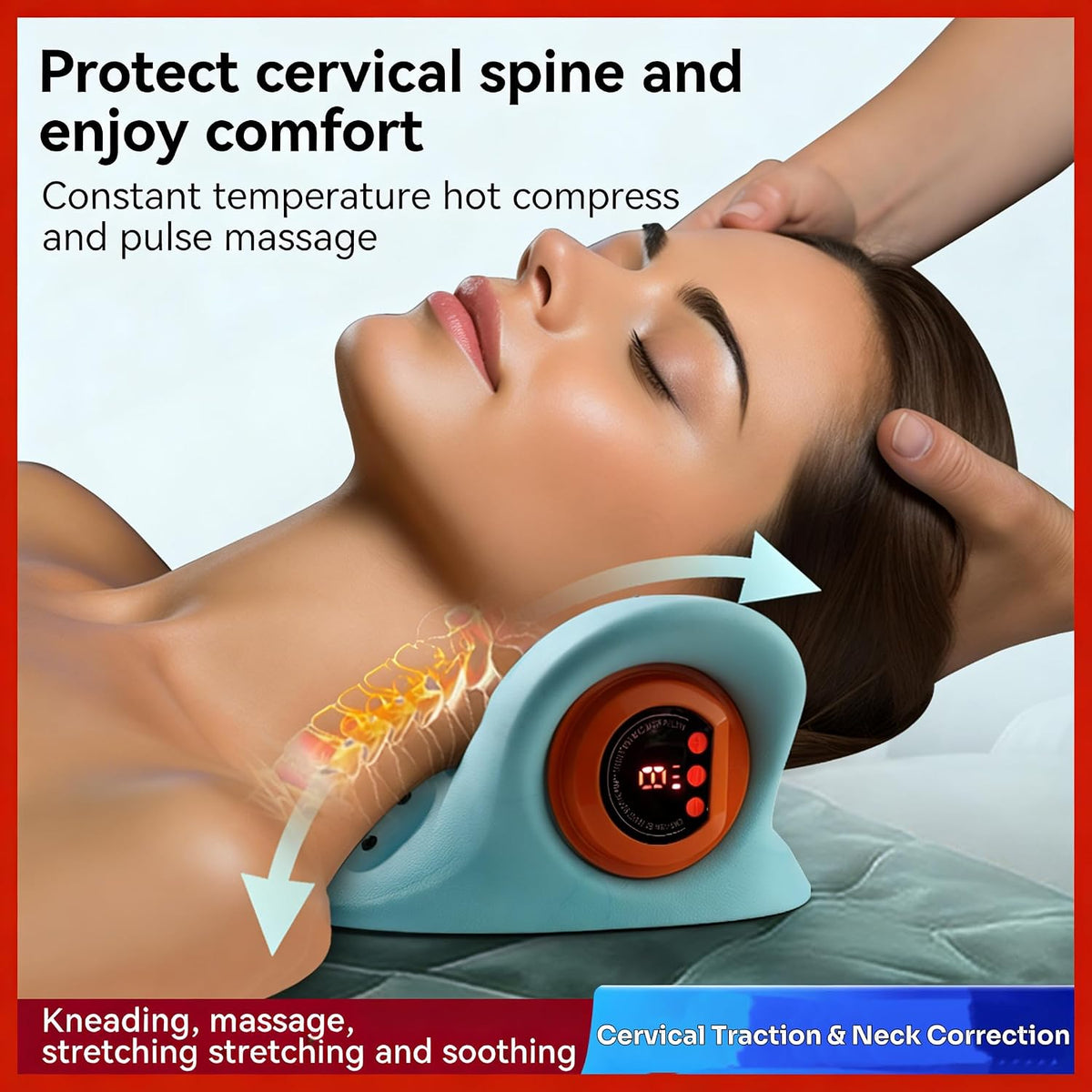 3-in-1 Heated Neck Massager with EMS Pulse, Vibration & Remote Control for Muscle Relaxation