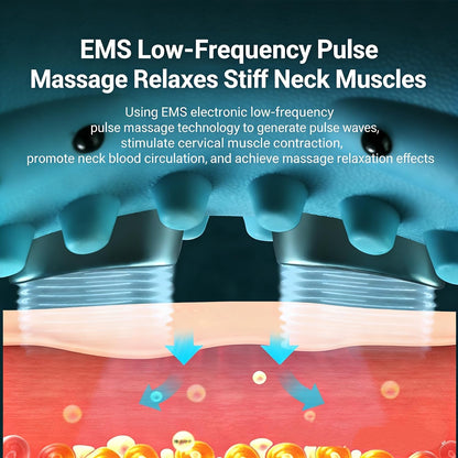 3-in-1 Heated Neck Massager with EMS Pulse, Vibration & Remote Control for Muscle Relaxation