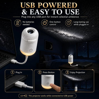 USB Starry Sky Galaxy Projector Night Light