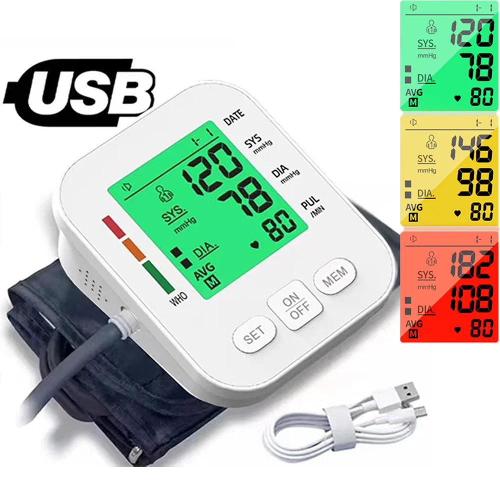 HUBLIZER Automatic Blood Pressure Monitor Upper Arm BP Testing Kit Digital Sphygmomanometer Tonometer for Home Medical Use