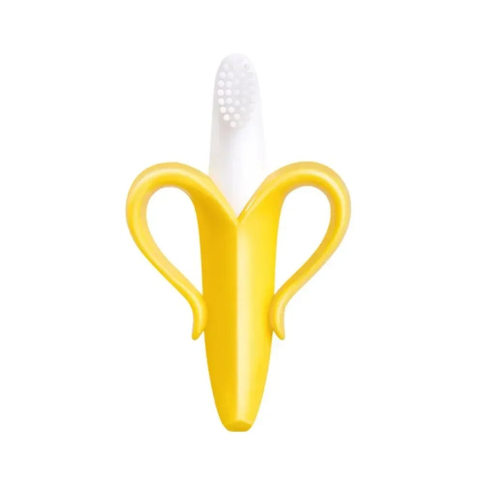 Banana-Shaped Silicone Baby Teething Toothbrush & BPA-Free Teether for Toddlers