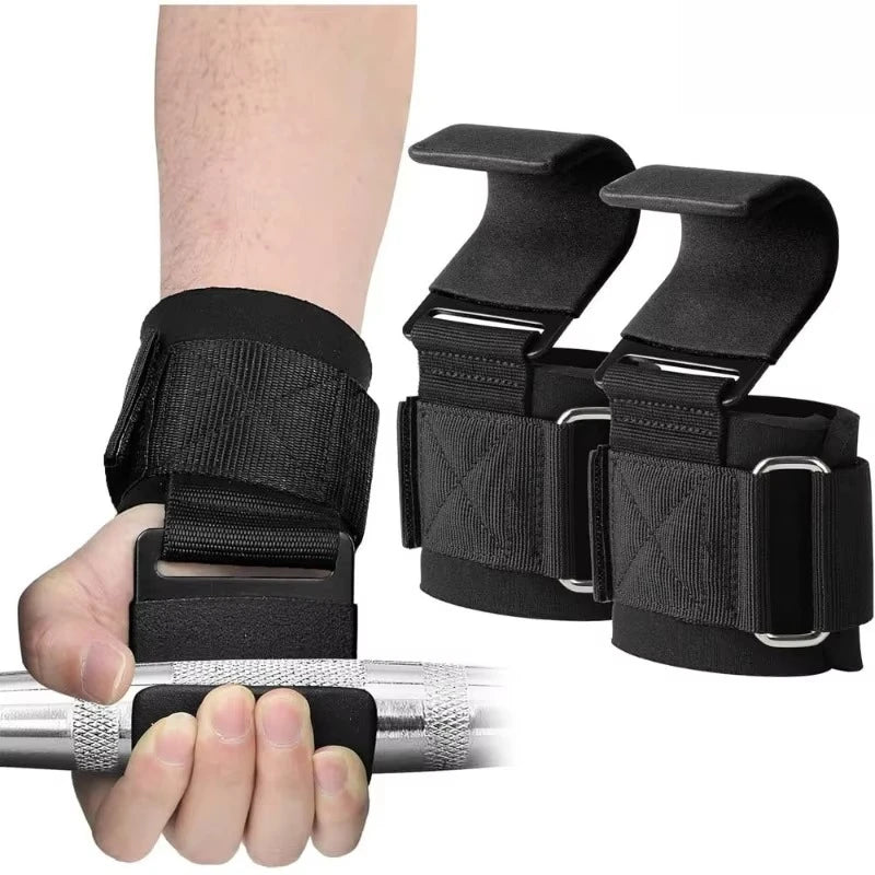 Weight Lifting Hooks Pair Heavy Duty Power Wrist Straps Hand Grip Support For Deadlifts Pull Ups Gym Gloves For Men and Women