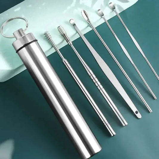 6Pcs Ear Wax Removal Kit, Ear Cleaning Tools, Ear Picks & Curette Set