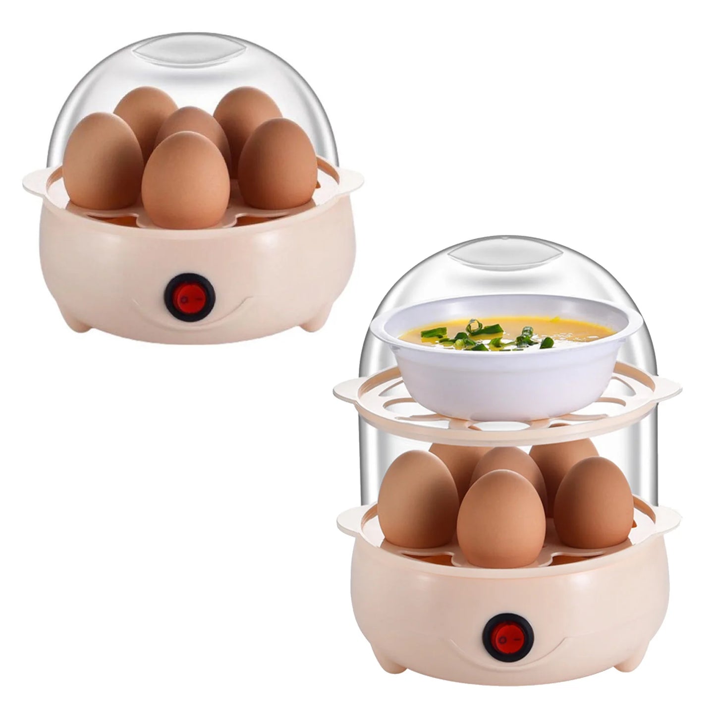 160W 220V Multifunctional Electric Egg Boiler 6Eggs/Layer Hard Boiled Egg Poacher Smart Breakfast Machine for Home Kitchen Use