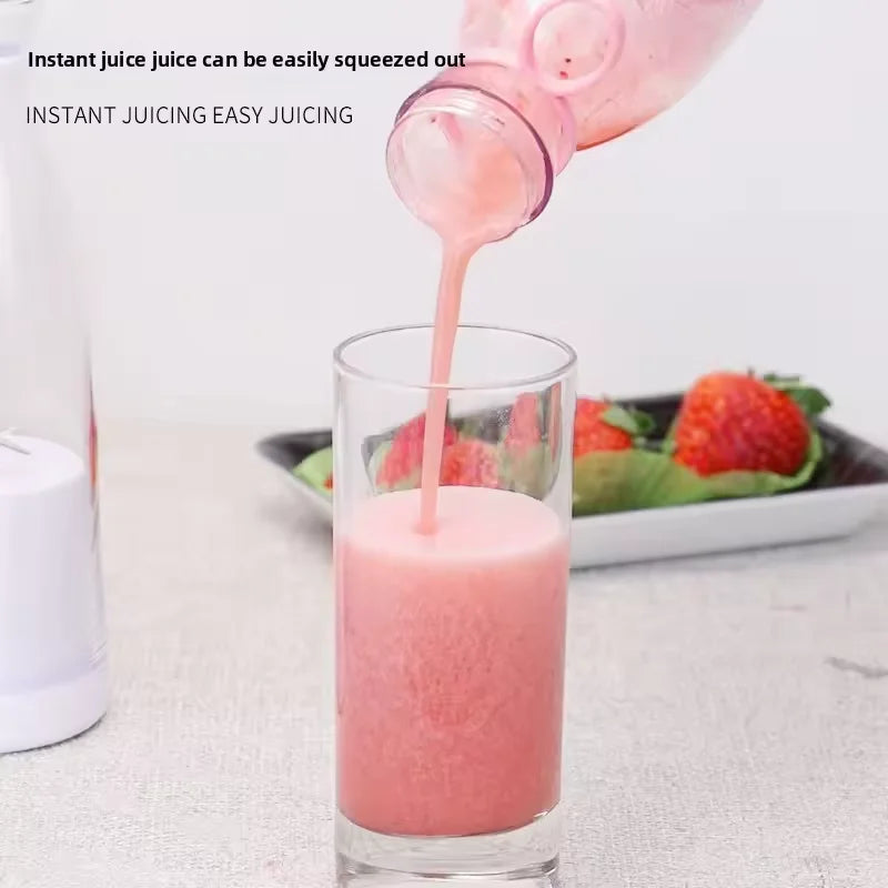 420ml Home Juice Cup with Removable Cutter Head Leak-Proof Lid Powerful Mini Blender Portable Electric Juicer Cup Kitchen Tool