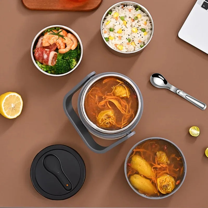 USB Electric Heated Lunch Box Stainless Steel Food Warmer Bento Thermal Boxes for Office School Lunch Box Container Constant 65℃