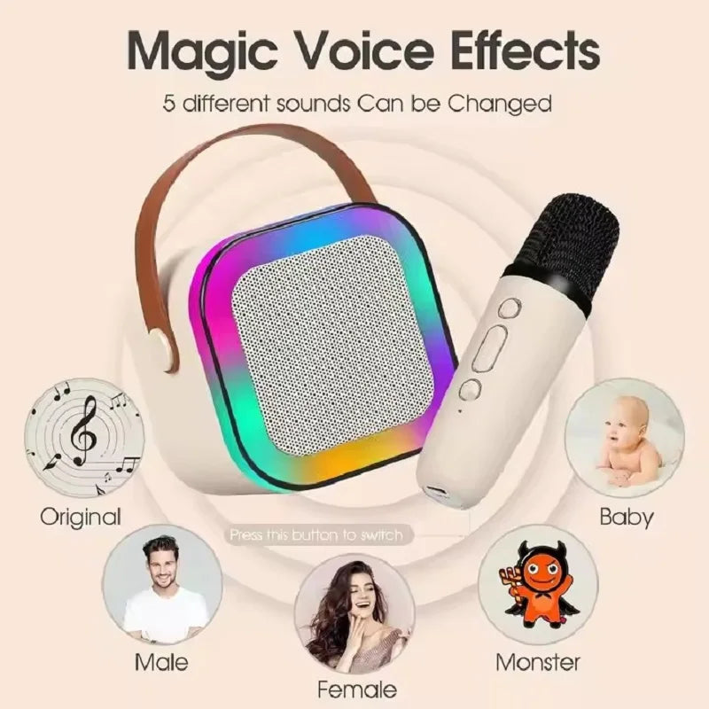Portable Wireless Karaoke Speaker with Dual Microphones – Kids Singing System
