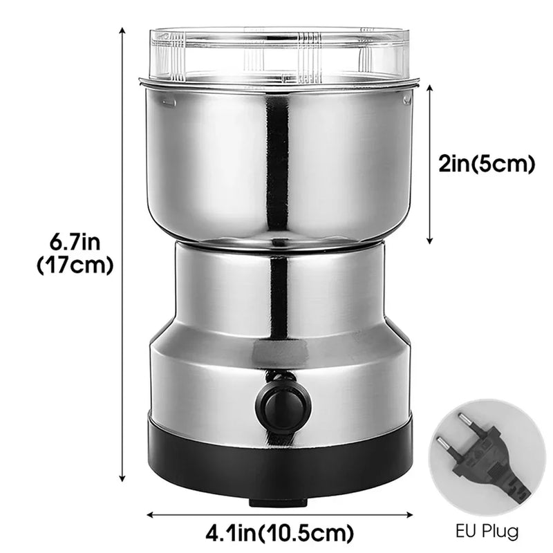 Stainless Steel Electric Grinder Multipurpose Coffee Bean Mill for Seeds Spices Herbs Nuts Grinding Kitchen Appliance