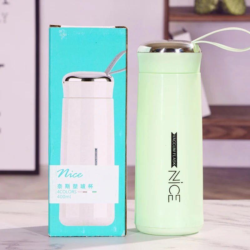 Portable Travel Insulated Cup Double Glass Car Cap Coffee Thermos Flask Cold Drink Cup Thermos Cup