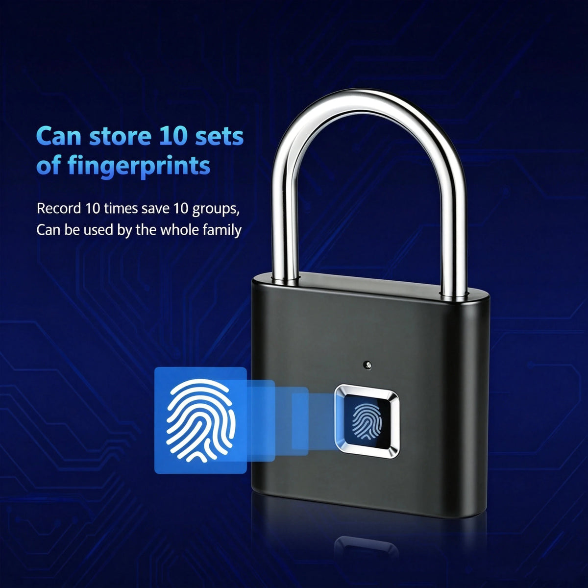 Smart Fingerprint Padlock – Waterproof Keyless Rechargeable Security Lock