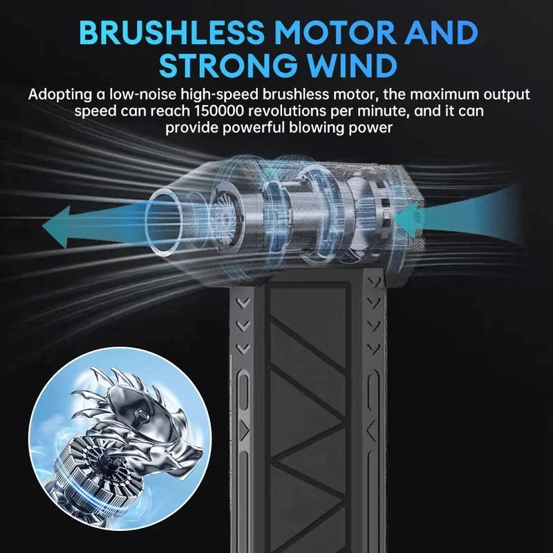X6 Turbo Jet Blower 150000RPM Powerful Air Blower Brushless Motor Turbo Fan Jet Fan Cleaning Air Duster Blower Air Puissant Tool