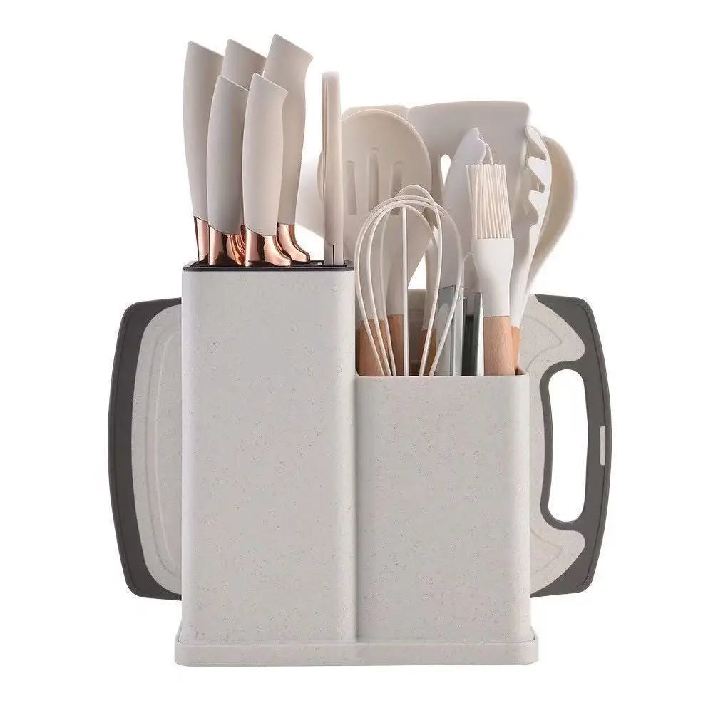 Non-Stick Silicone Cooking Utensil Set Heat Resistant Skillet Spatula Home Kitchenware Gift Anti-Slip Modern Simplicity