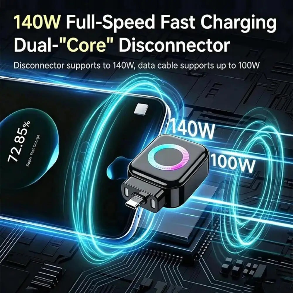 140W USB-C Fast Charging Cable with Digital Display, Auto Power Control & Overcharge Protection