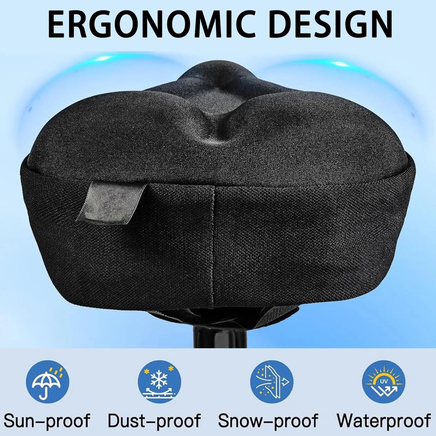 DOMEN Bicycle 3D Sponge Soft Saddle Seat Cover Bike Seat Cover Silicone Soft Pad Bike Seat Breathable Cushion Bike Accessories