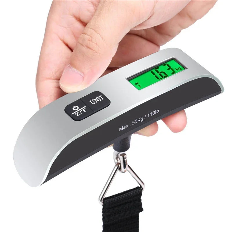 50kg Portable Hanging Scale Electronic Hand Luggage Scale Digital Display Suitcase 110lb Travel Baggage Bag Weighing Tools