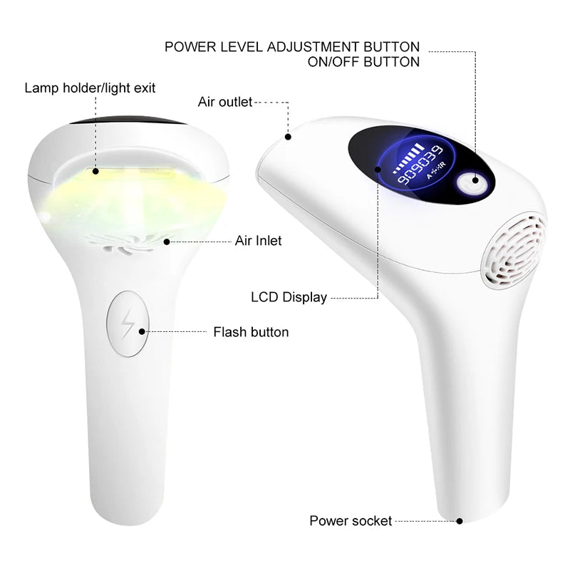Professional IPL Hair Remover, Household Full‑Body Epilator Suitable for Women Daily Body Hair Removal