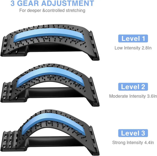 Adjustable Back Stretcher Support Board | Multi-Level Back Stretching Device for Upper & Lower Back