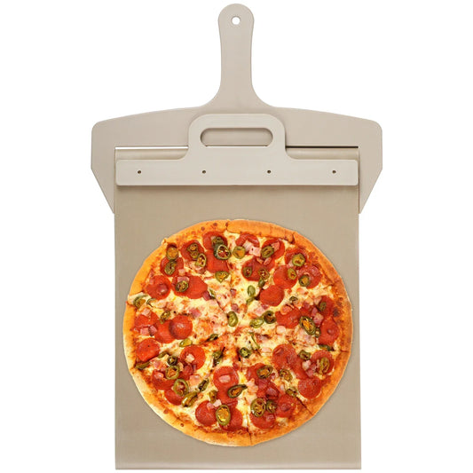 Non-Stick Portable Pizza Shovel with High-Temperature Cloth Slider Kitchen Paddle for Easy Sliding