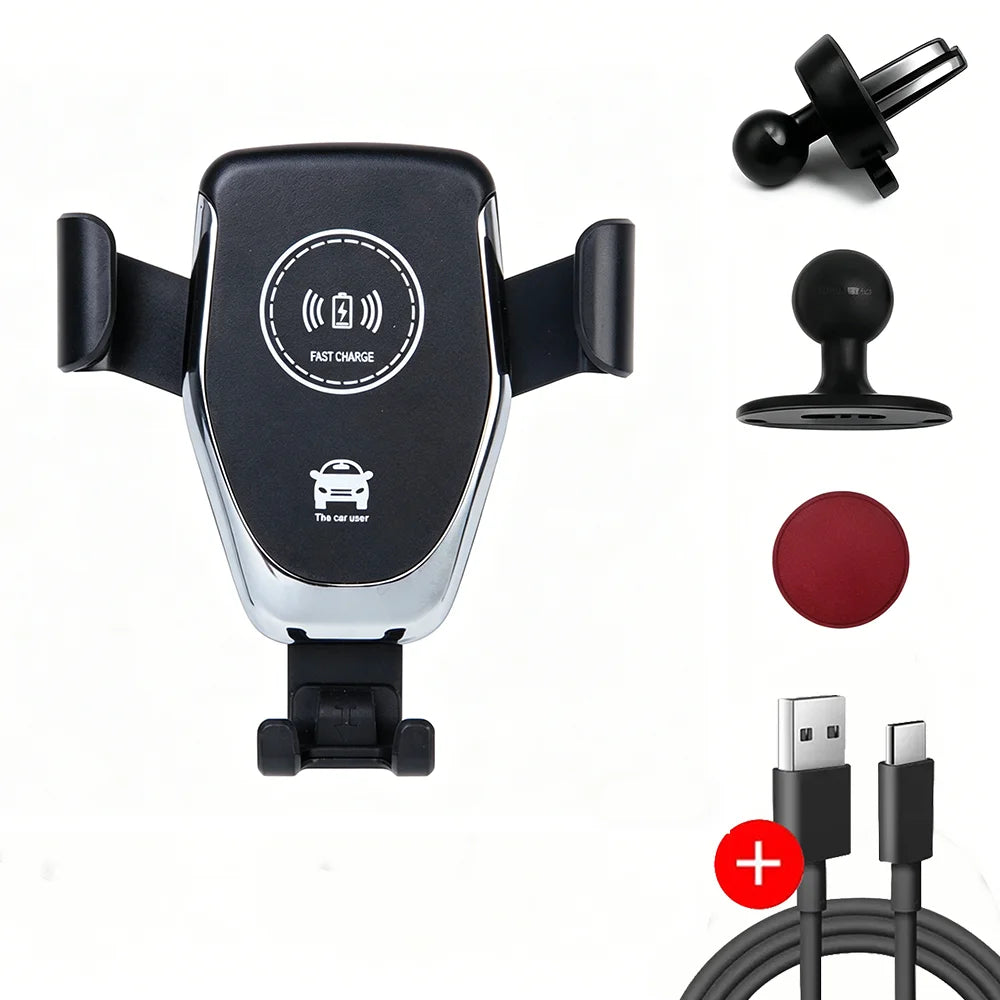 Wireless Car Charger Mobile Phone Holder Gravity Induction Car Air Outlet Fast Wireless Charging Stand for iPhone Samsung Xiaomi