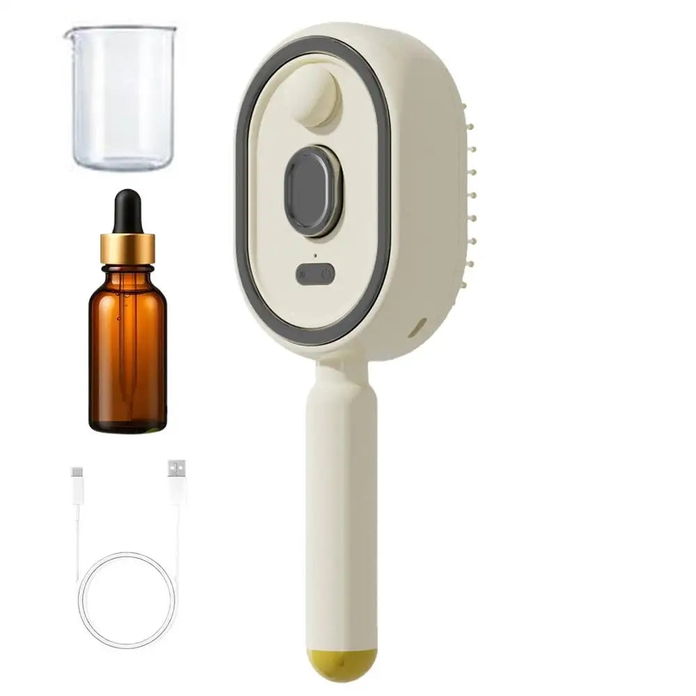 Rechargeable Electric Scalp Massage Comb with Spray Function, Detangling & Anti-Static Hair Care