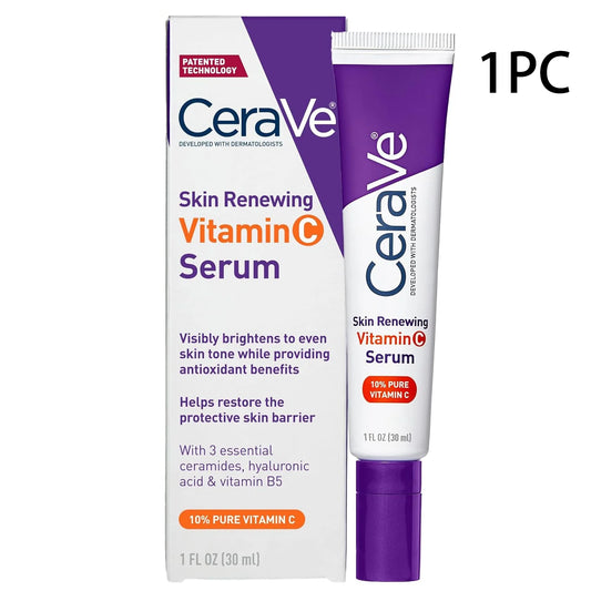 CeraVe Vitamin C Serum 10% Pure Vitamin C, Hyaluronic Acid & 3 Ceramides, Fragrance-Free Facial Brightening Antioxidant Serum, 1 oz
