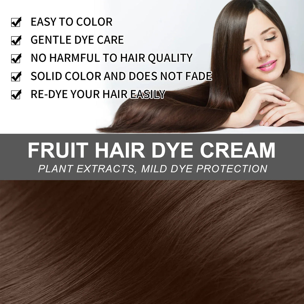 EELHOE Natural Hair Dye Cream with Comb – Gray & White Hair Coverage 80ml