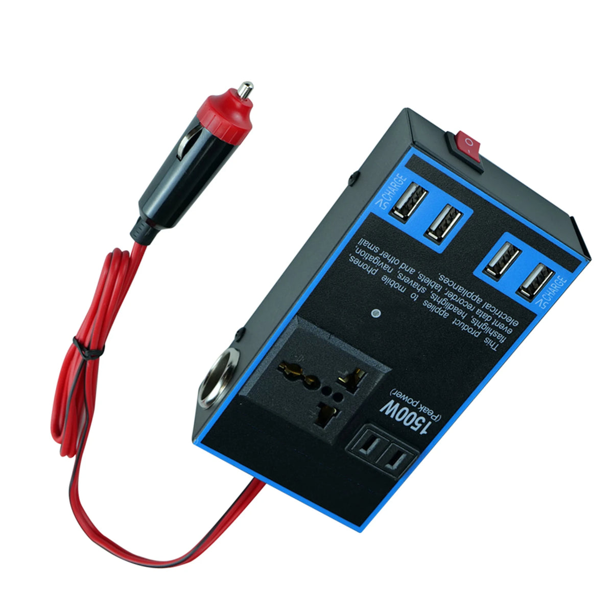 1500W Car Power Inverter – 12V/24V DC to AC Power Converter