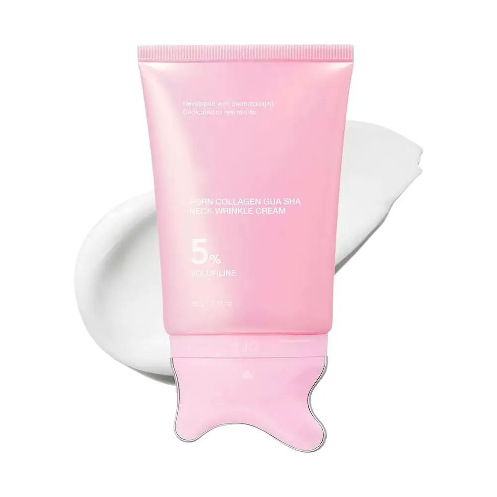 PDRN Collagen Neck Cream with Gua Sha Roller – 5% Volufiline Moisturizer 90g